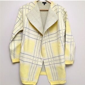 Talbots size M long sleeve bright yellows with gray accents blazer, pockets